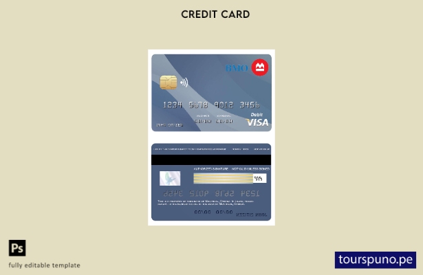 lista para imprimir plantilla de tarjeta visa bancaria de Canadá Montreal